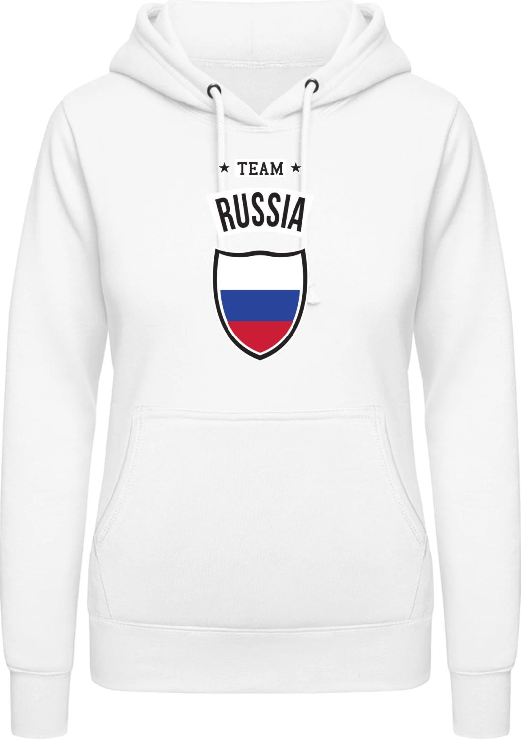 Team Russia - Arctic white AWDis ladies hoodie - Front