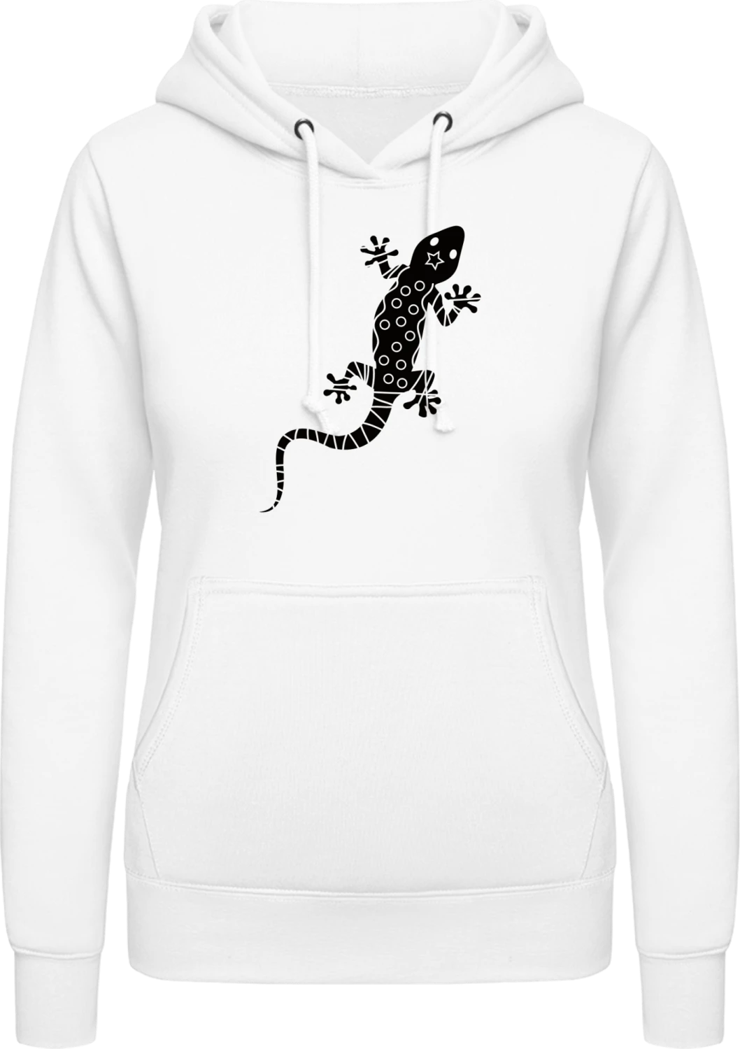 Gecko Climbing - Arctic white AWDis ladies hoodie - Front