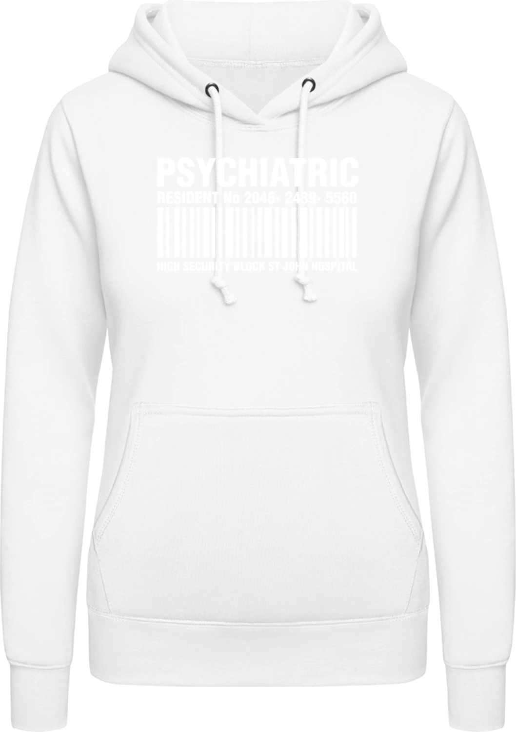 Psychiatric - Arctic white AWDis ladies hoodie - Front