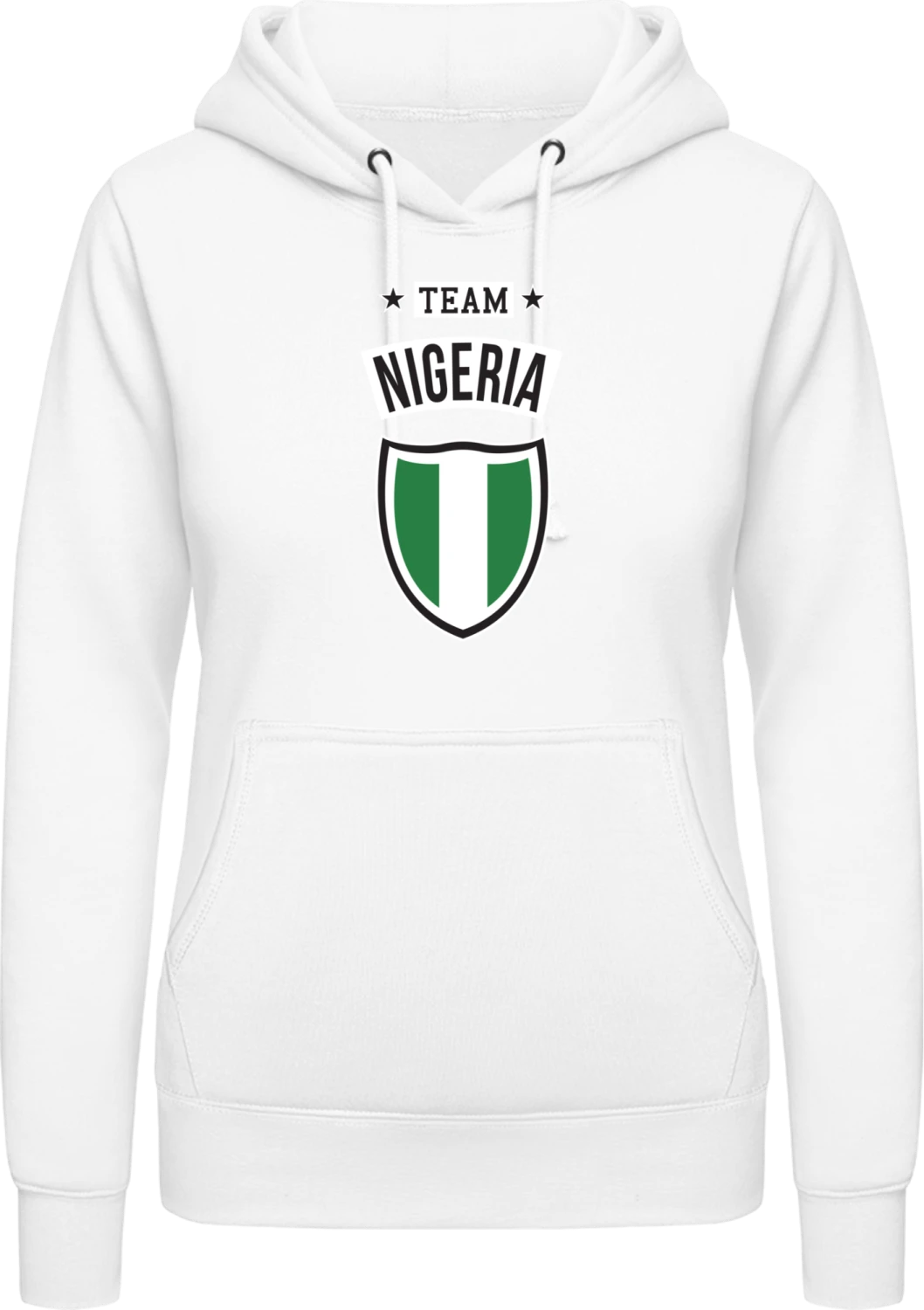 Team Nigeria - Arctic white AWDis ladies hoodie - Front