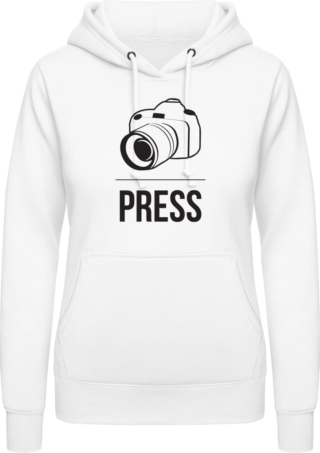 Press - Arctic white AWDis ladies hoodie - Front