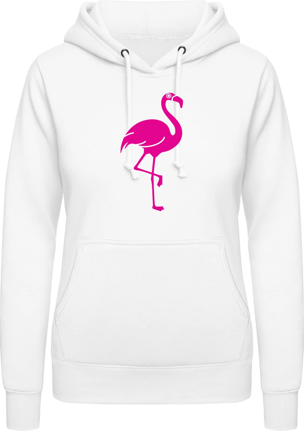 Flamingo - Arctic white AWDis ladies hoodie - Front