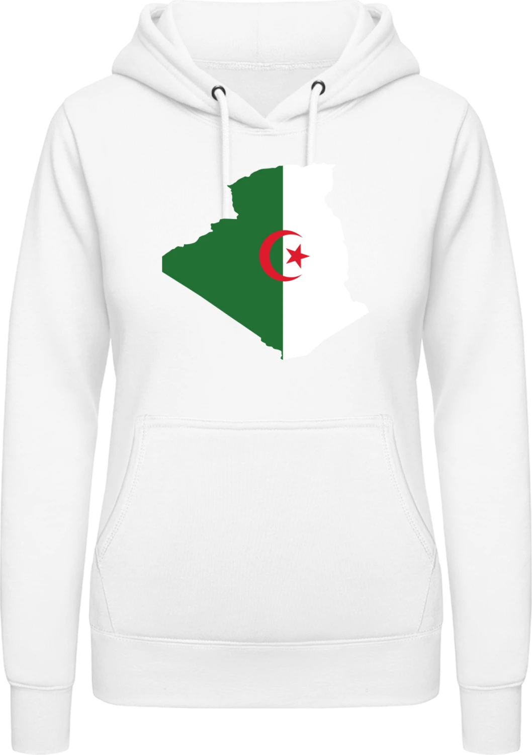 Algerien Karte - Arctic white AWDis ladies hoodie - Front