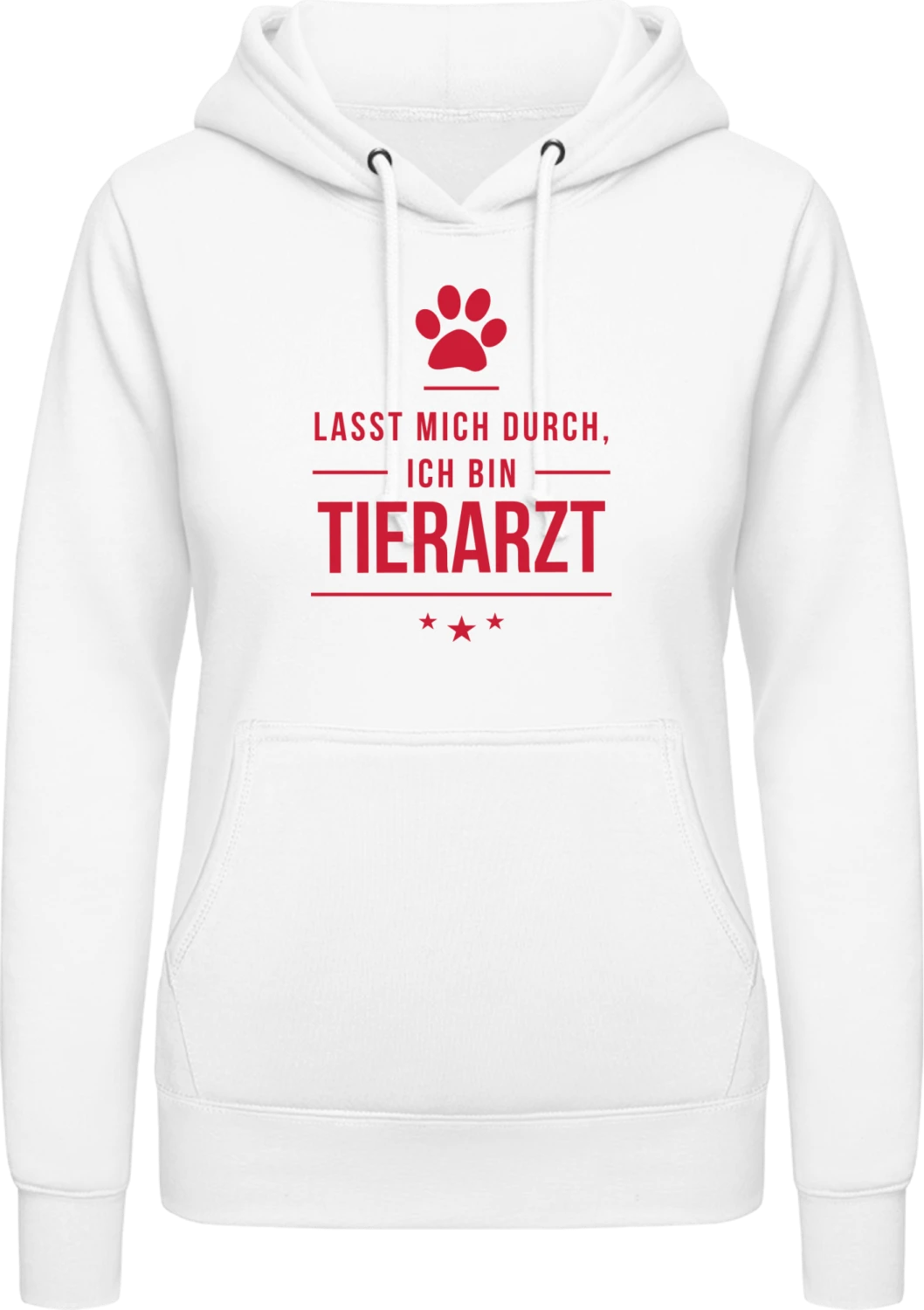 Lasst mich durch ich bin Tierarzt - Arctic white AWDis ladies hoodie - Front