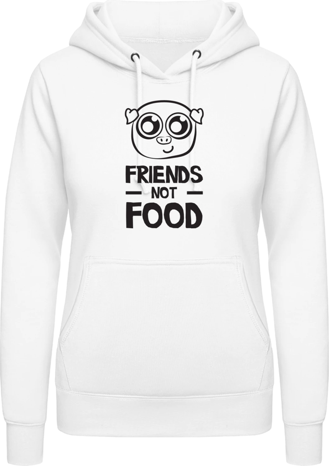 Friends Not Food - Arctic white AWDis ladies hoodie - Front