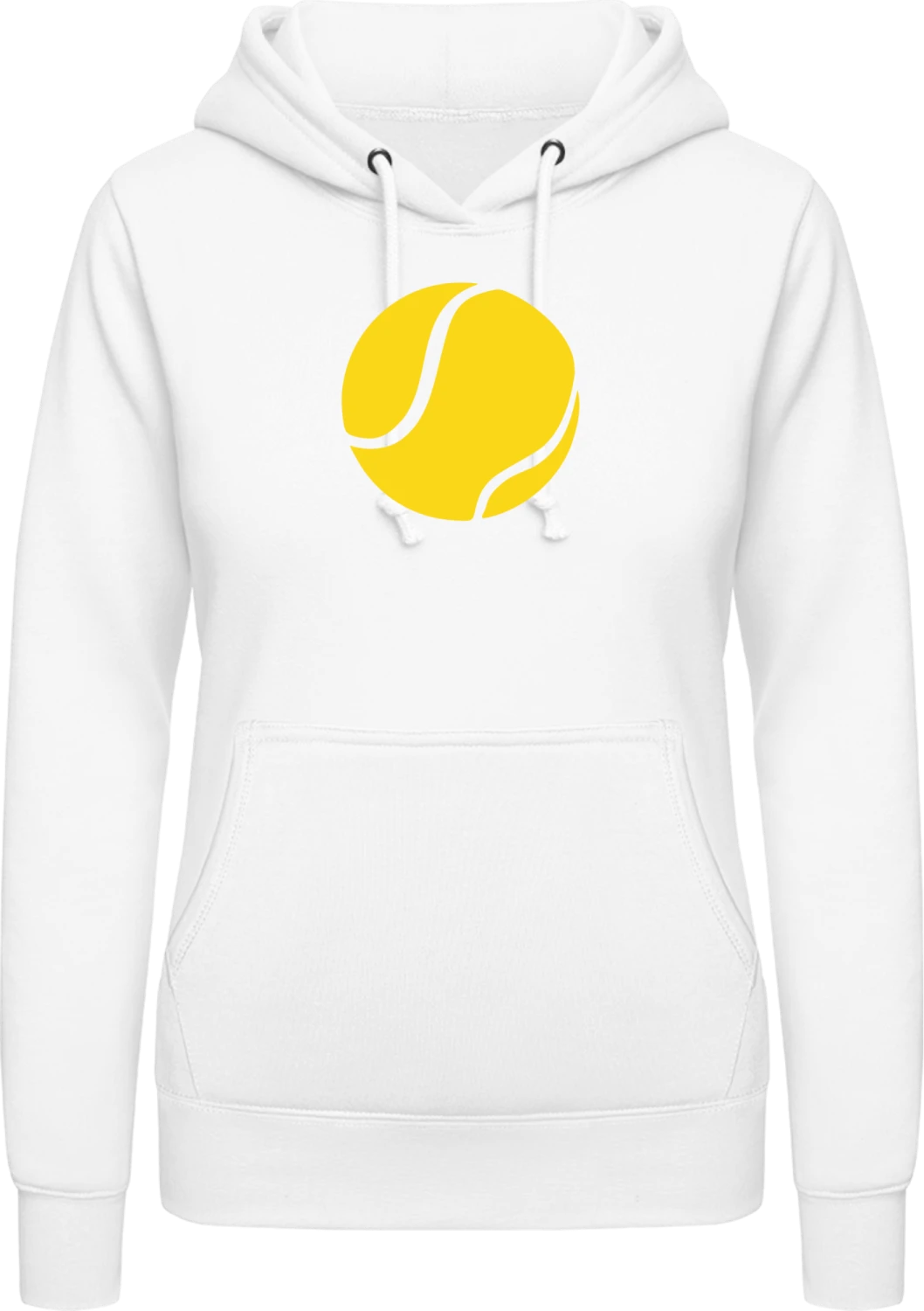 Tennis Ball - Arctic white AWDis ladies hoodie - Front