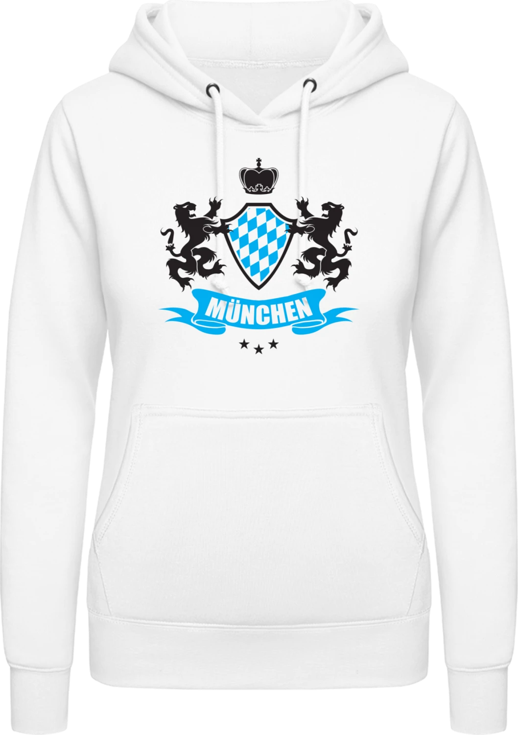 München Coat of Arms - Arctic white AWDis ladies hoodie - Front