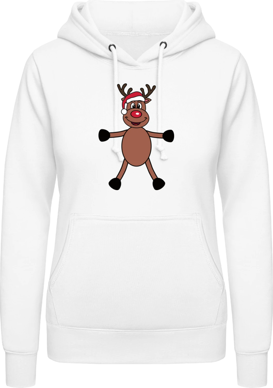 Rudolph Red Nose - Arctic white AWDis ladies hoodie - Front