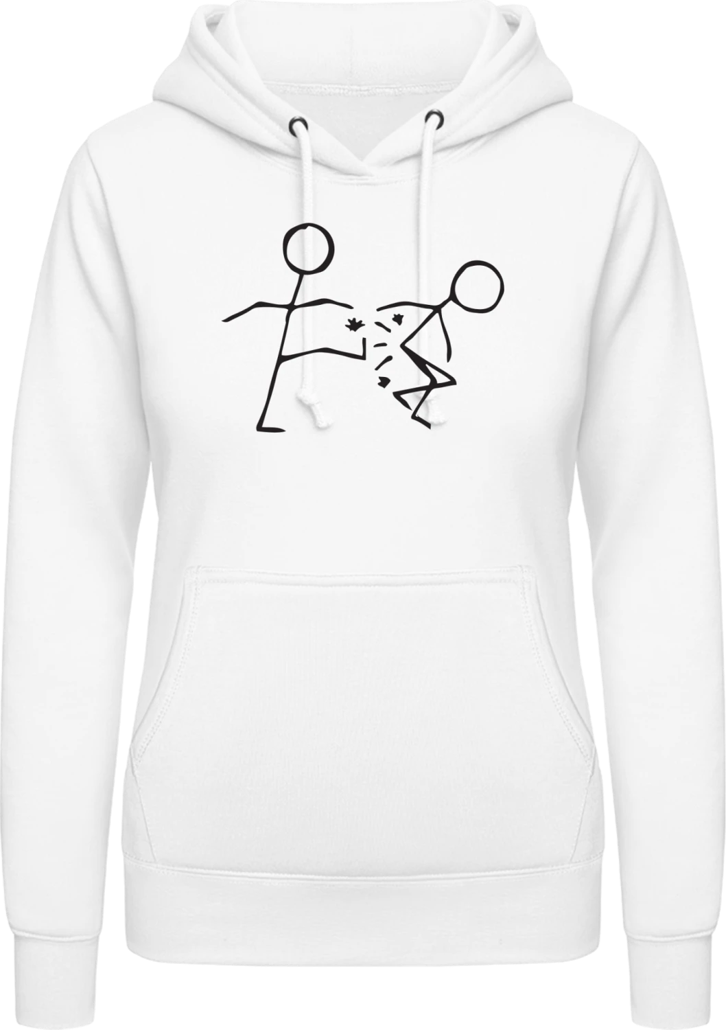 Kick Ass Comic - Arctic white AWDis ladies hoodie - Front