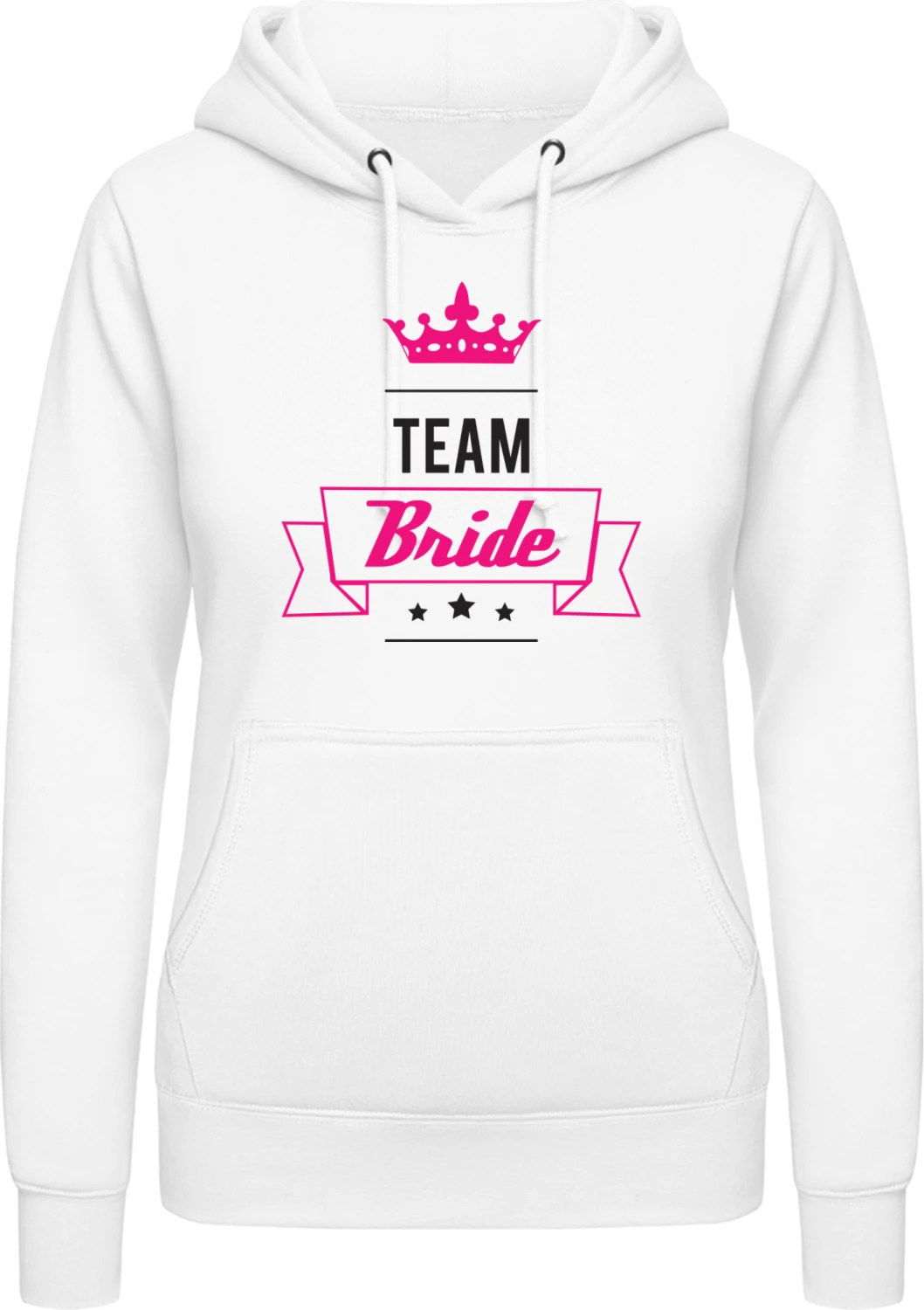 Team Bride Crown - Arctic white AWDis ladies hoodie - Front