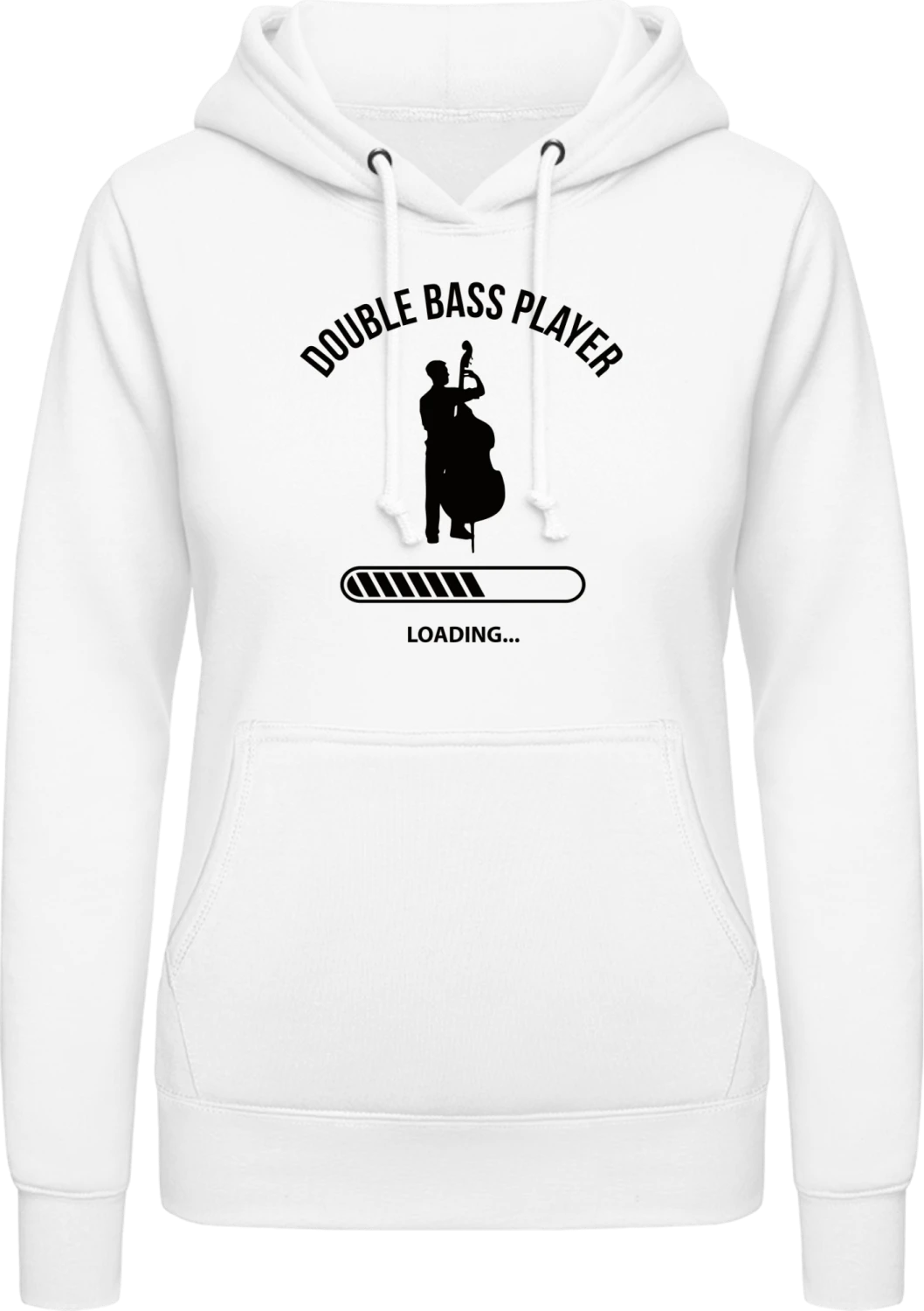 Double Bass Player Loading - Arctic white AWDis ladies hoodie - Front