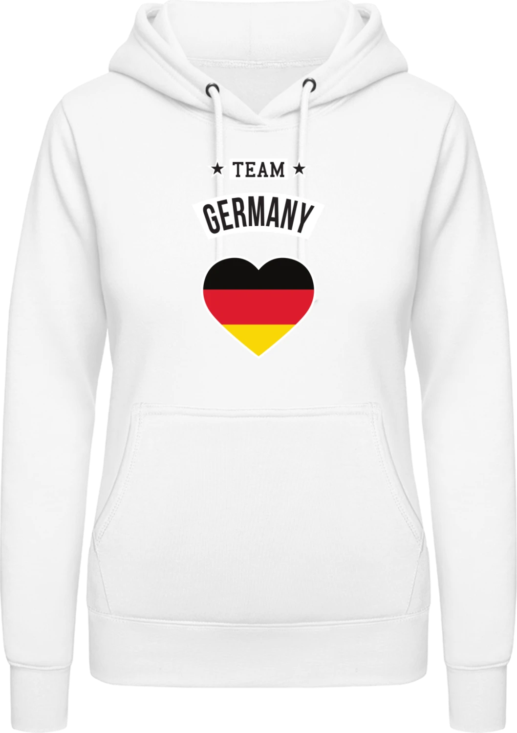 Team Germany Heart - Arctic white AWDis ladies hoodie - Front