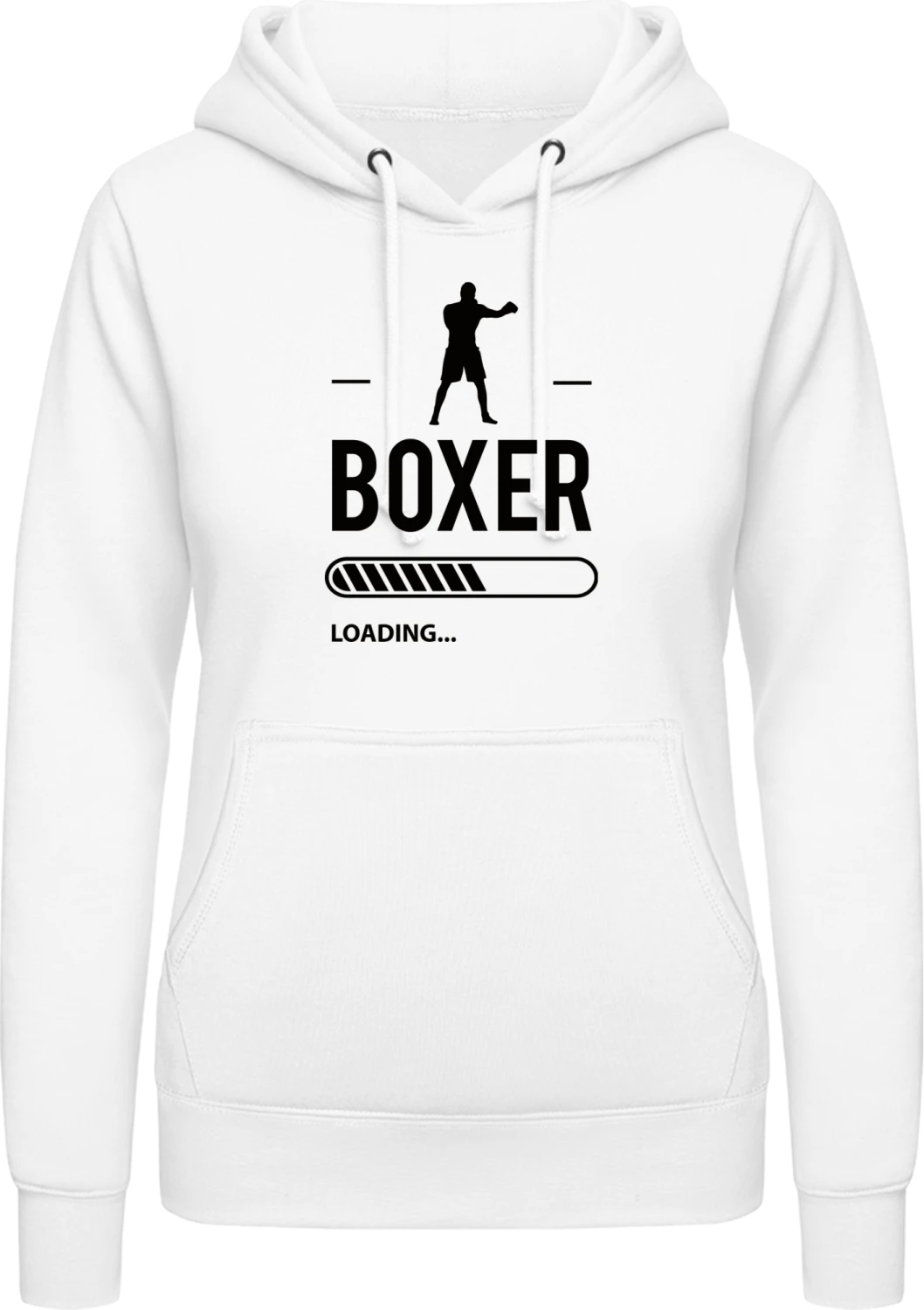 Boxer Loading - Arctic white AWDis ladies hoodie - Front