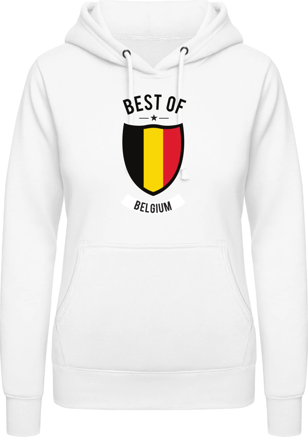 Best of Belgium - Arctic white AWDis ladies hoodie - Front