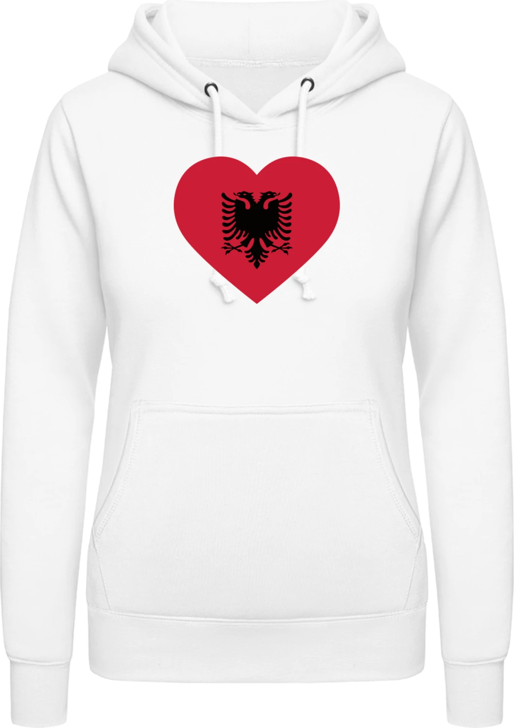 Albanian Heart Flag - Arctic white AWDis ladies hoodie - Front