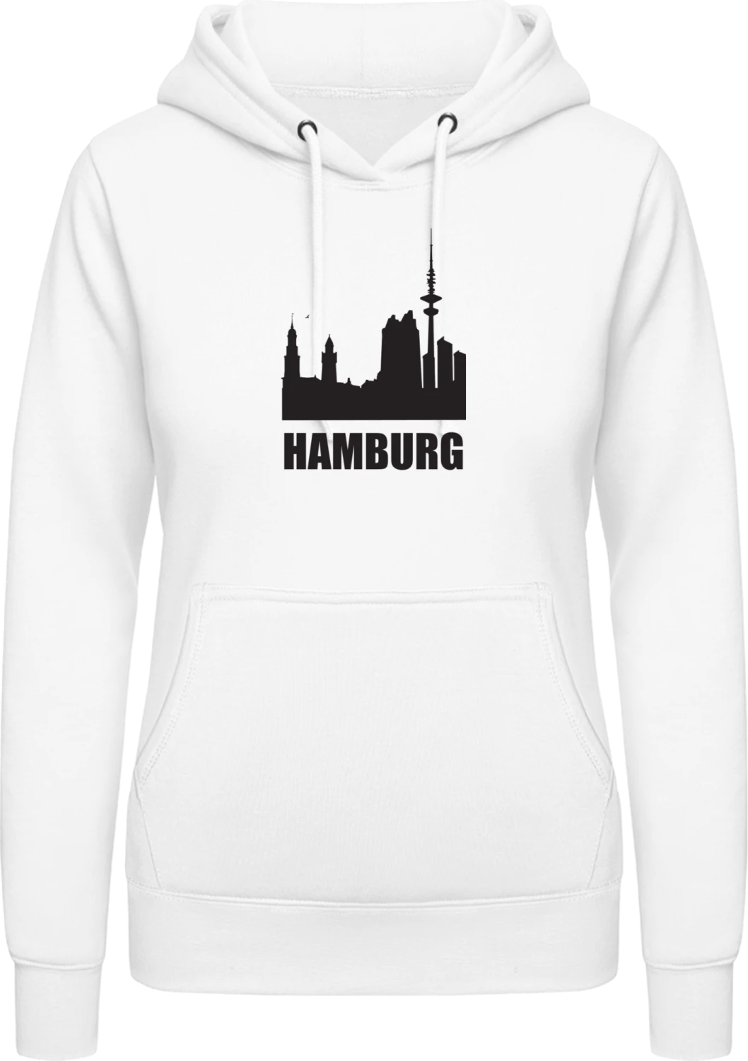 Skyline Hamburg - Arctic white AWDis ladies hoodie - Front