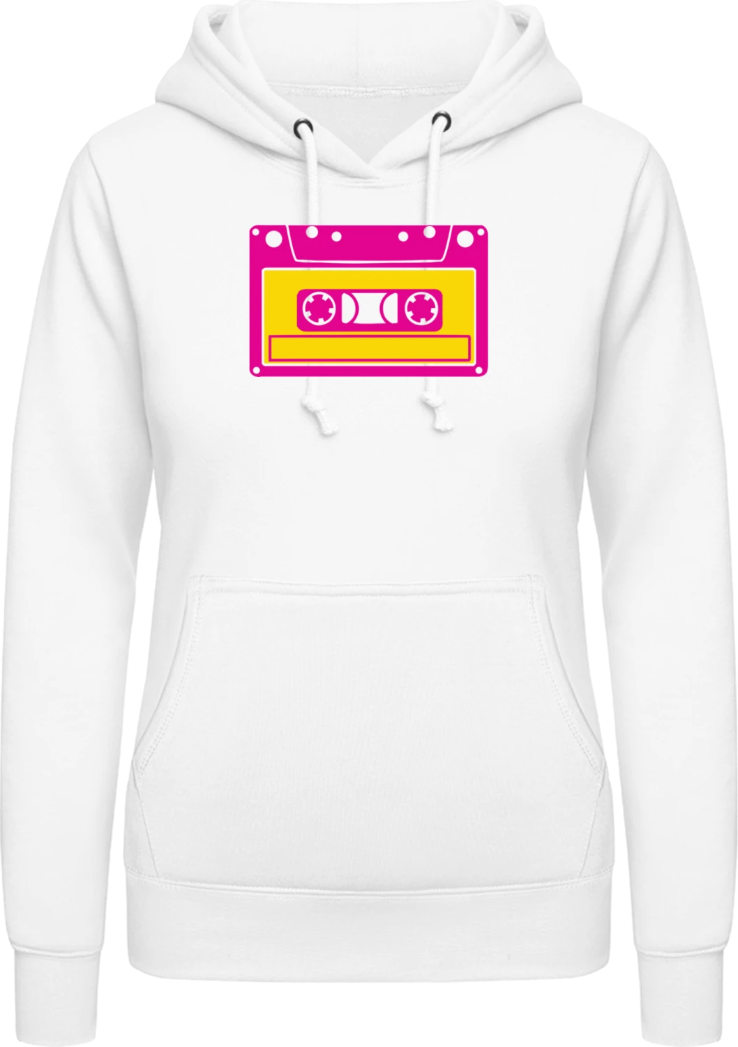 Funky Tape - Arctic white AWDis ladies hoodie - Front