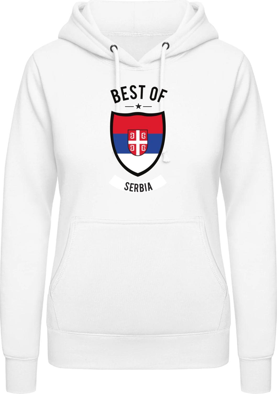 Best of Serbia - Arctic white AWDis ladies hoodie - Front