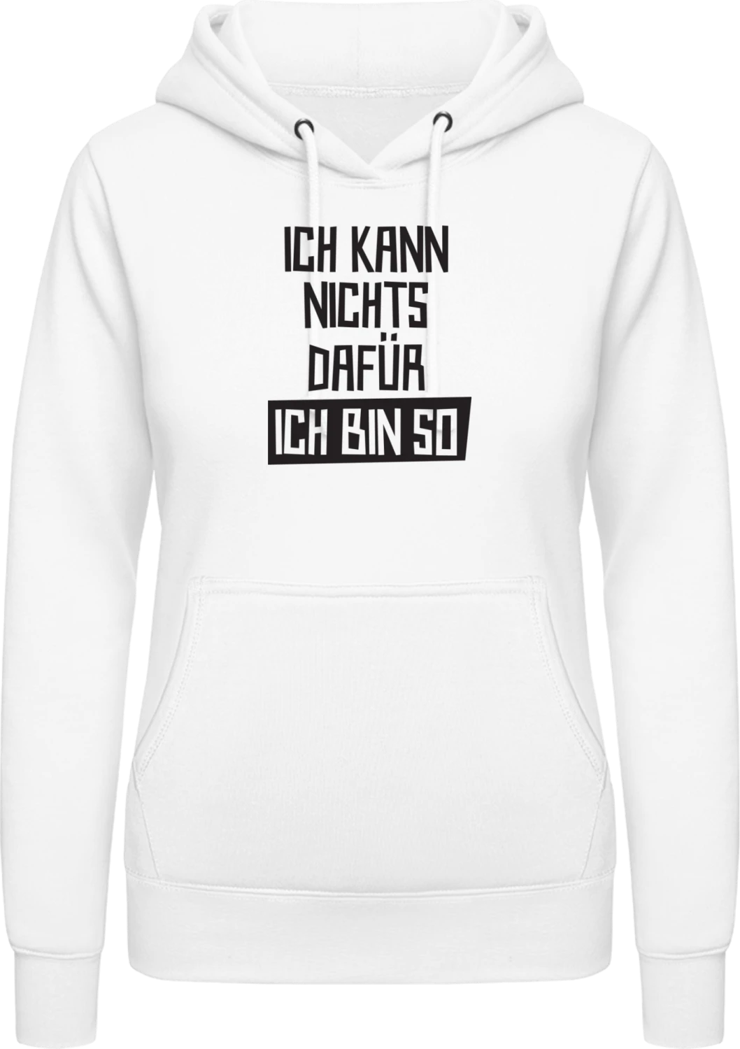 Ich kann nichts dafür ich bin so - Arctic white AWDis ladies hoodie - Front