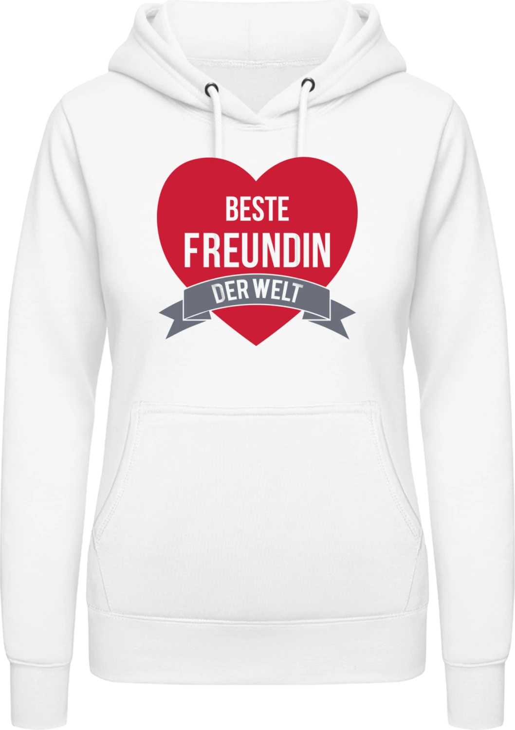 Beste Freundin - Arctic white AWDis ladies hoodie - Front