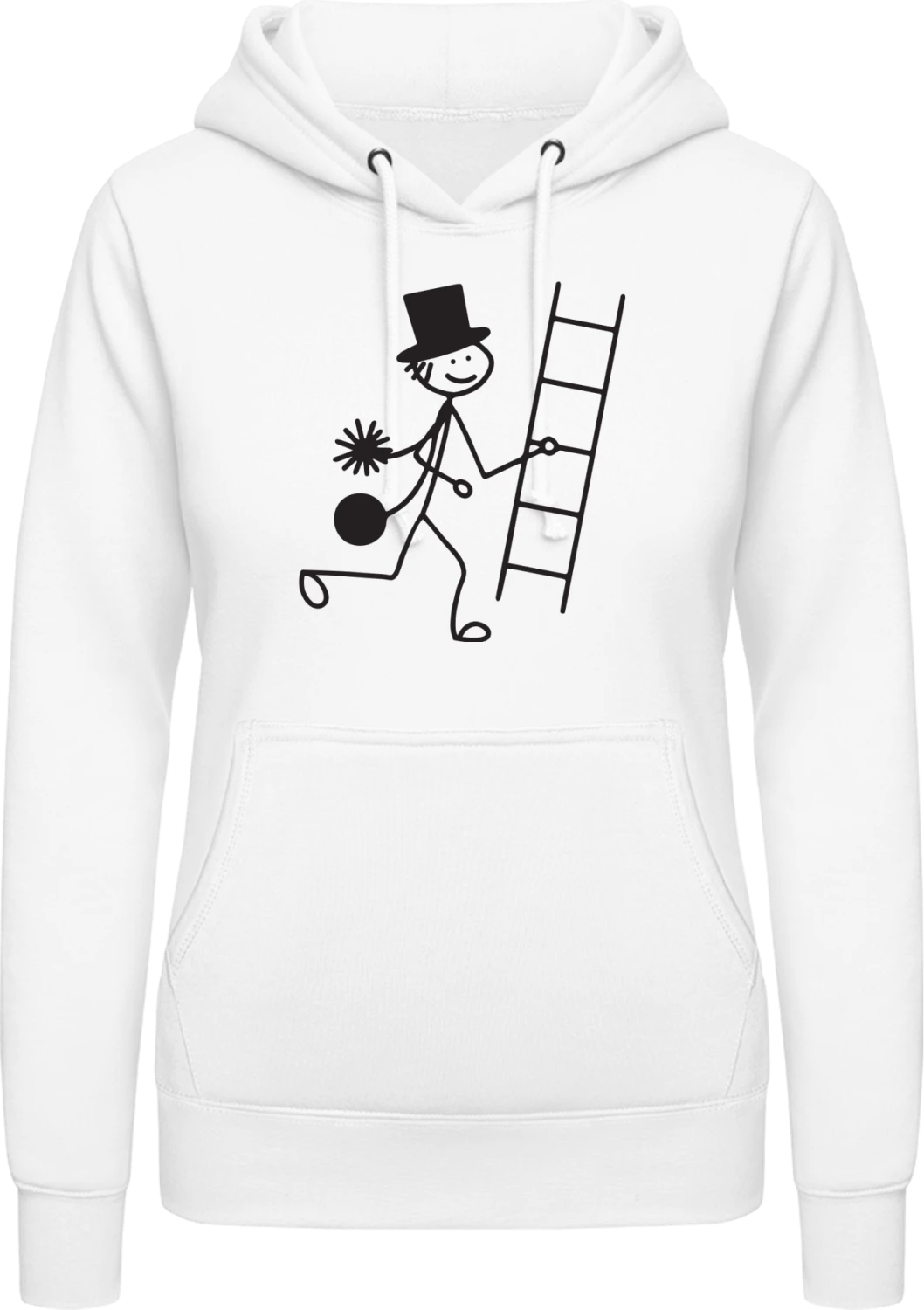 Chimney Sweeper Comic - Arctic white AWDis ladies hoodie - Front