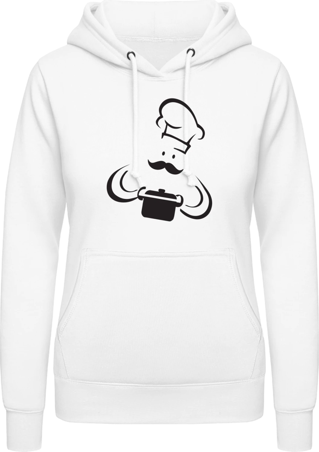 Funny Cook - Arctic white AWDis ladies hoodie - Front