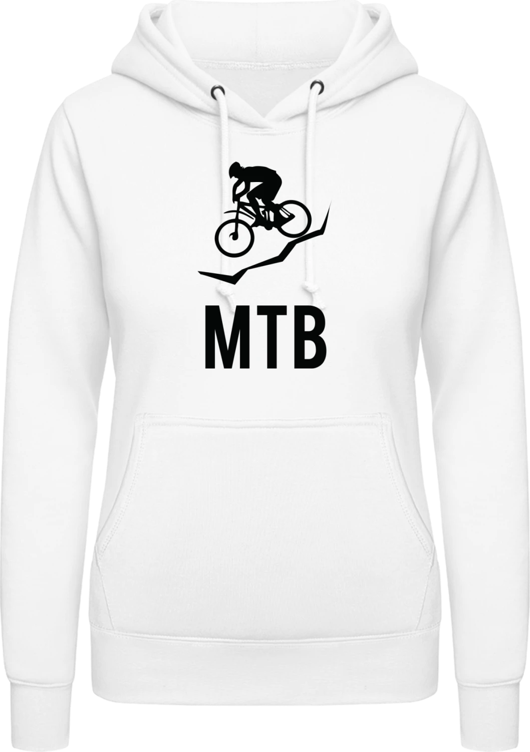 MTB Mountain Bike - Arctic white AWDis ladies hoodie - Front