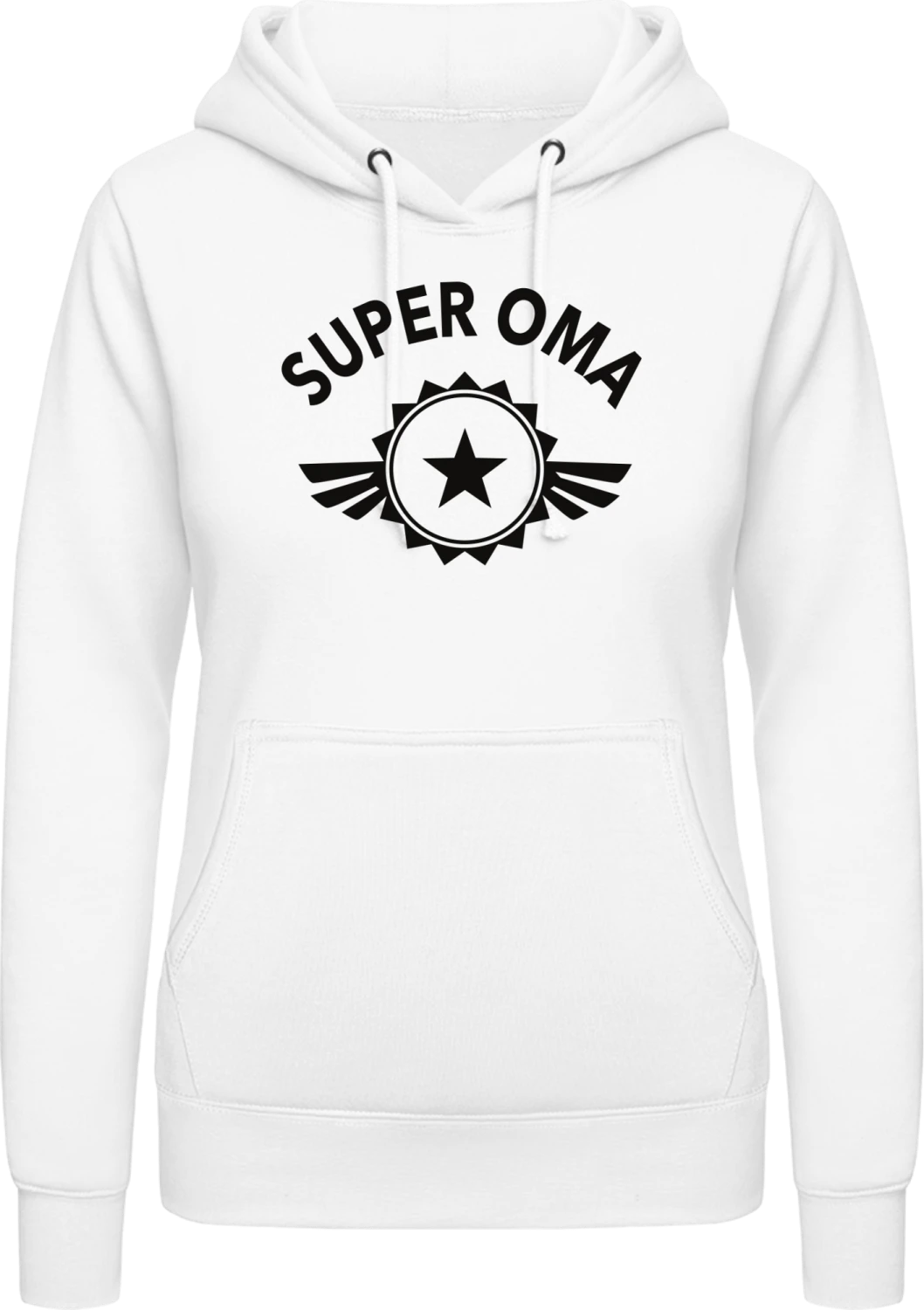 Super Oma - Arctic white AWDis ladies hoodie - Front