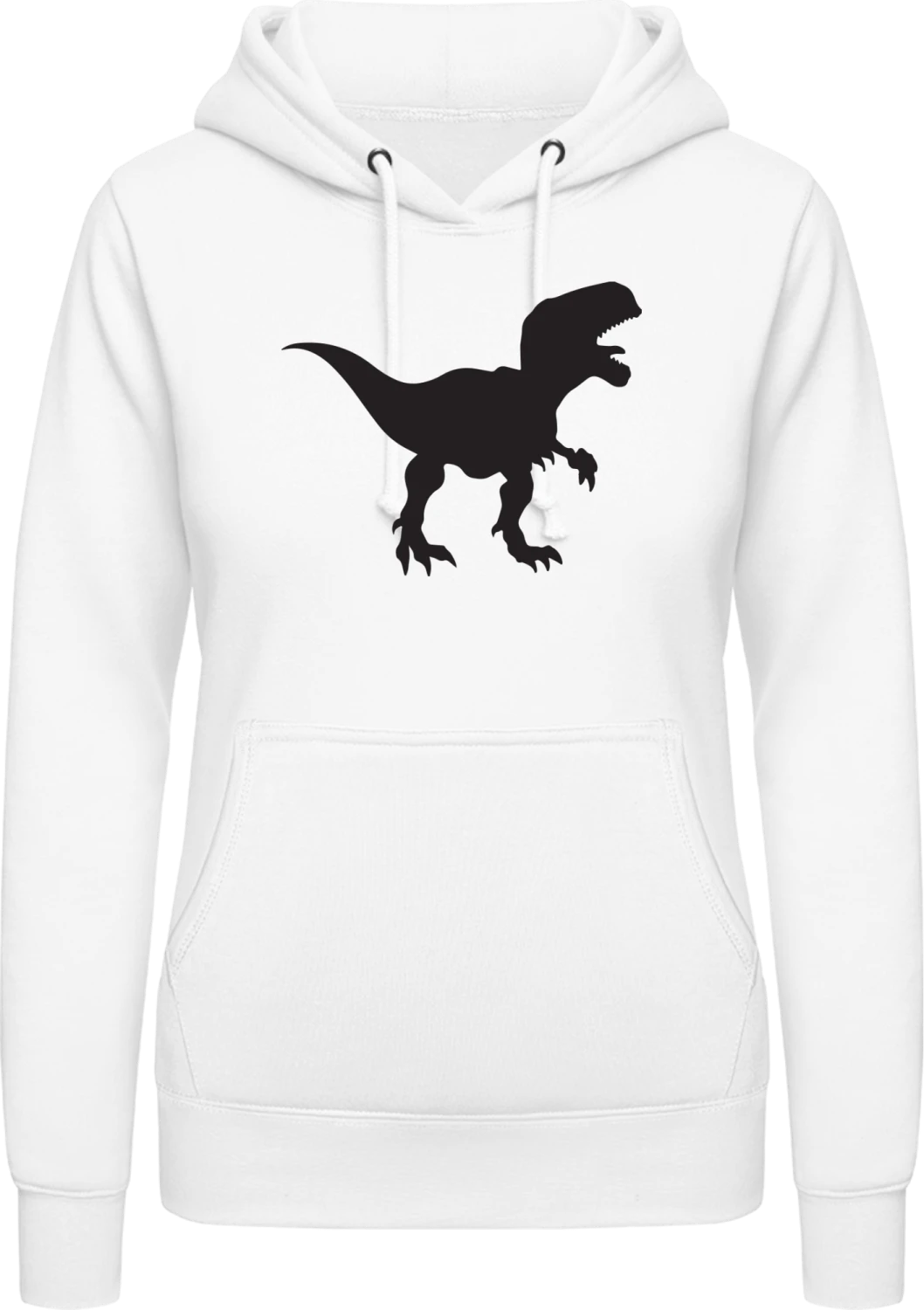 T Rex Dino Silhouette - Arctic white AWDis ladies hoodie - Front