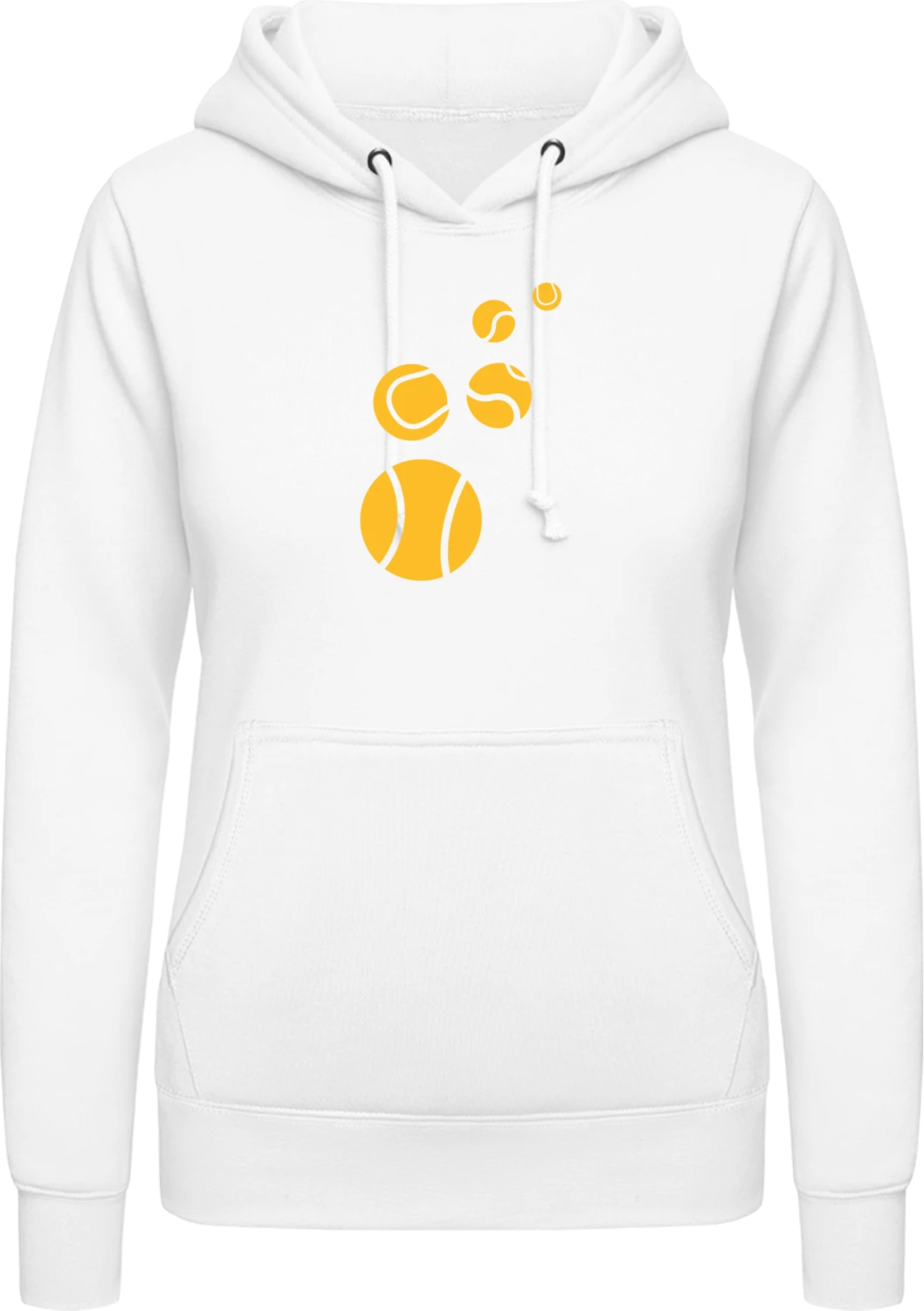 Tennis Balls - Arctic white AWDis ladies hoodie - Front