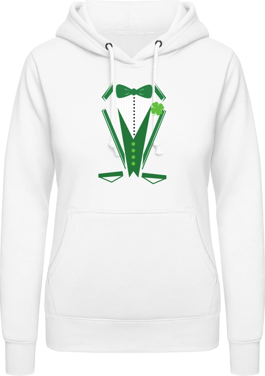 Saint Patrick's Day Costume - Arctic white AWDis ladies hoodie - Front