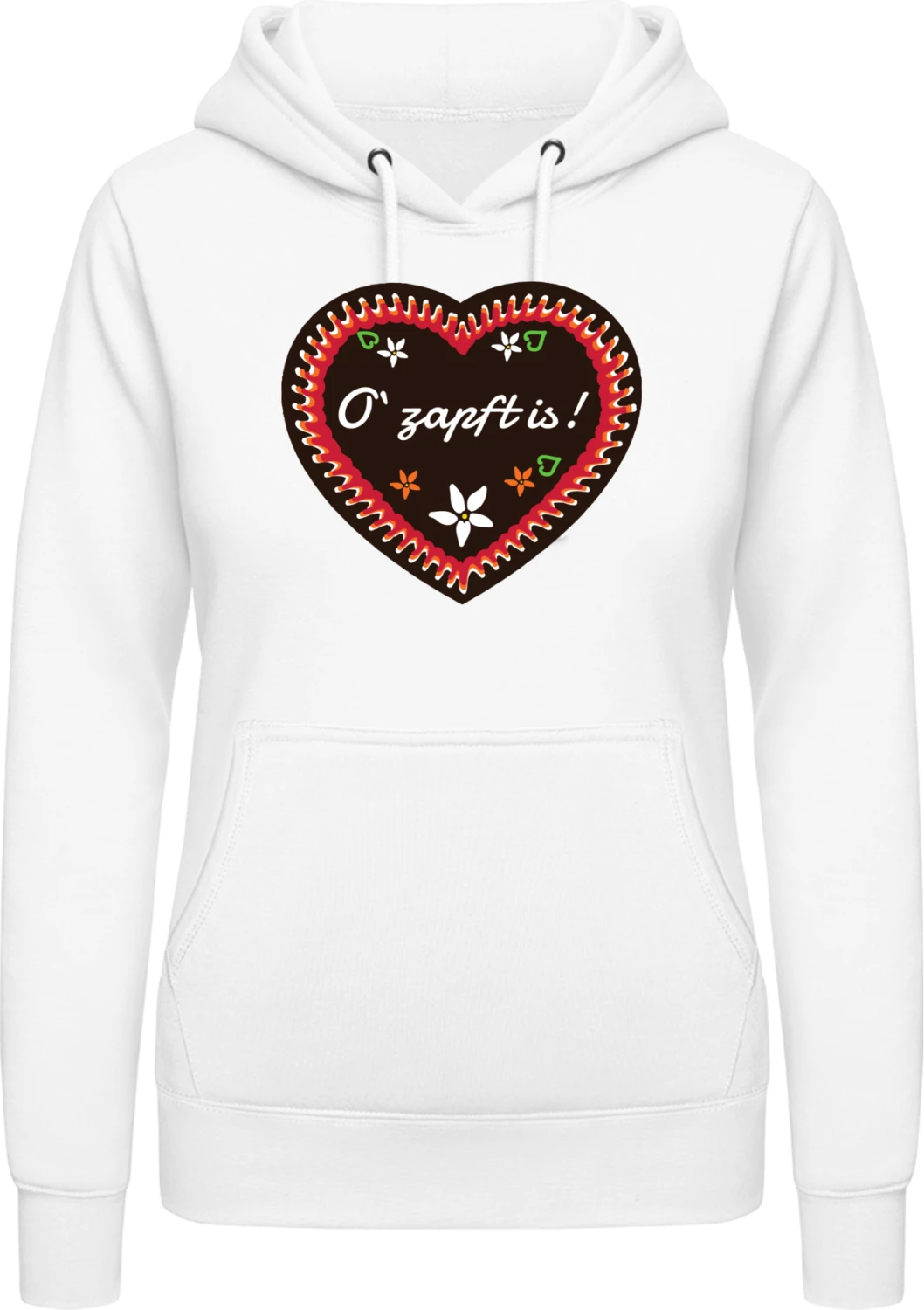 O'zapft is Herz - Arctic white AWDis ladies hoodie - Front