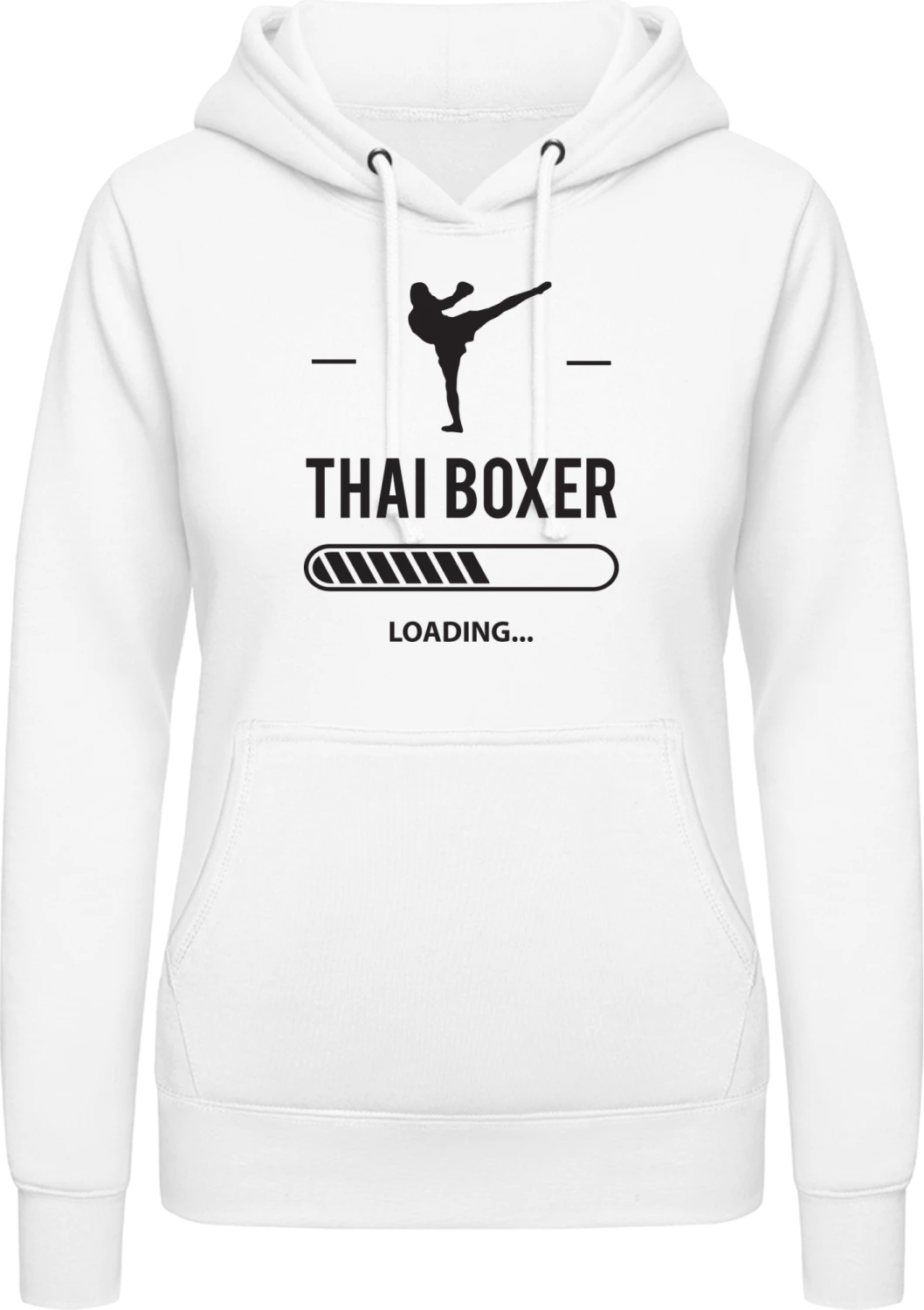 Thai Boxer Loading - Arctic white AWDis ladies hoodie - Front