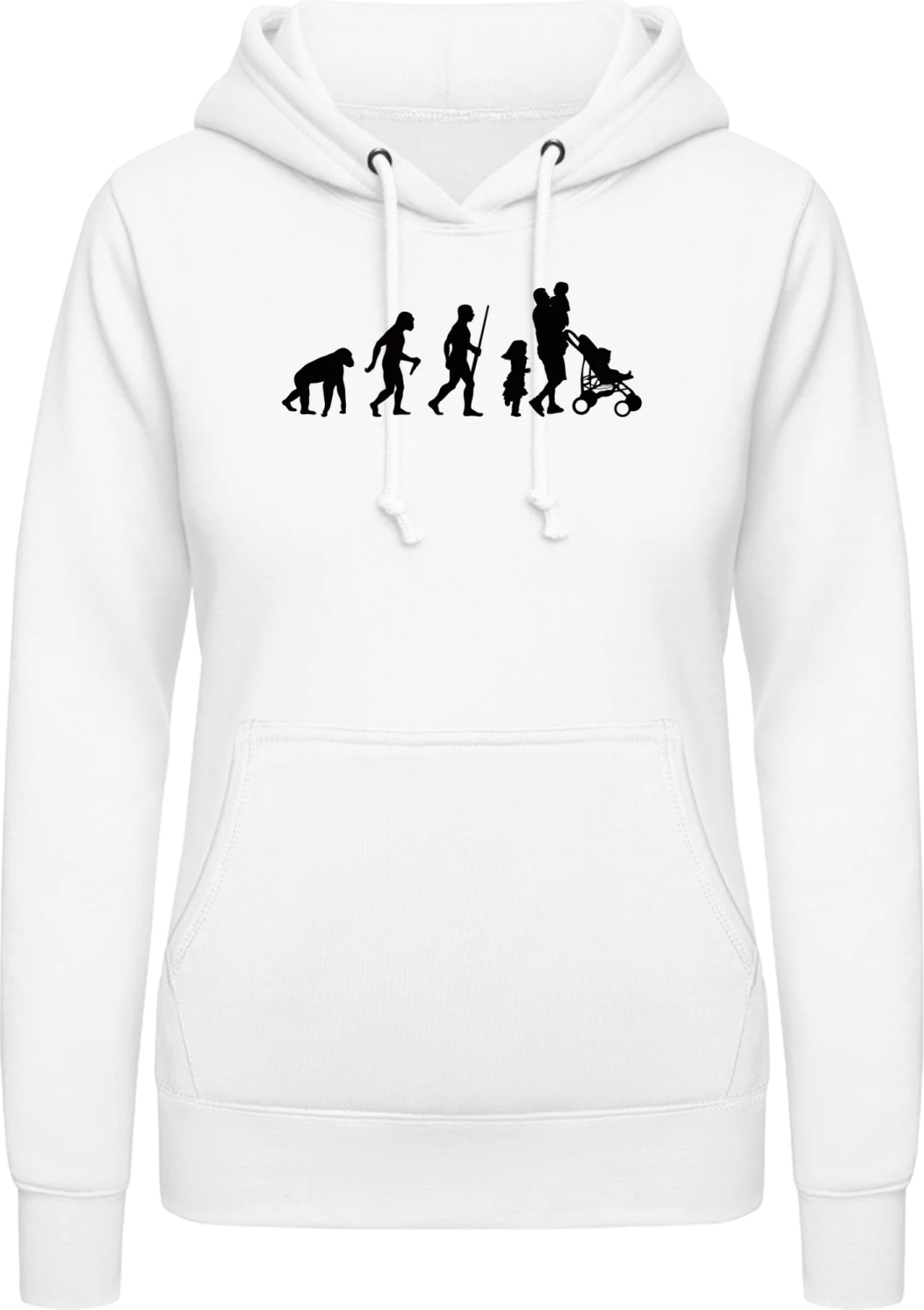 Dad Evolution - Arctic white AWDis ladies hoodie - Front