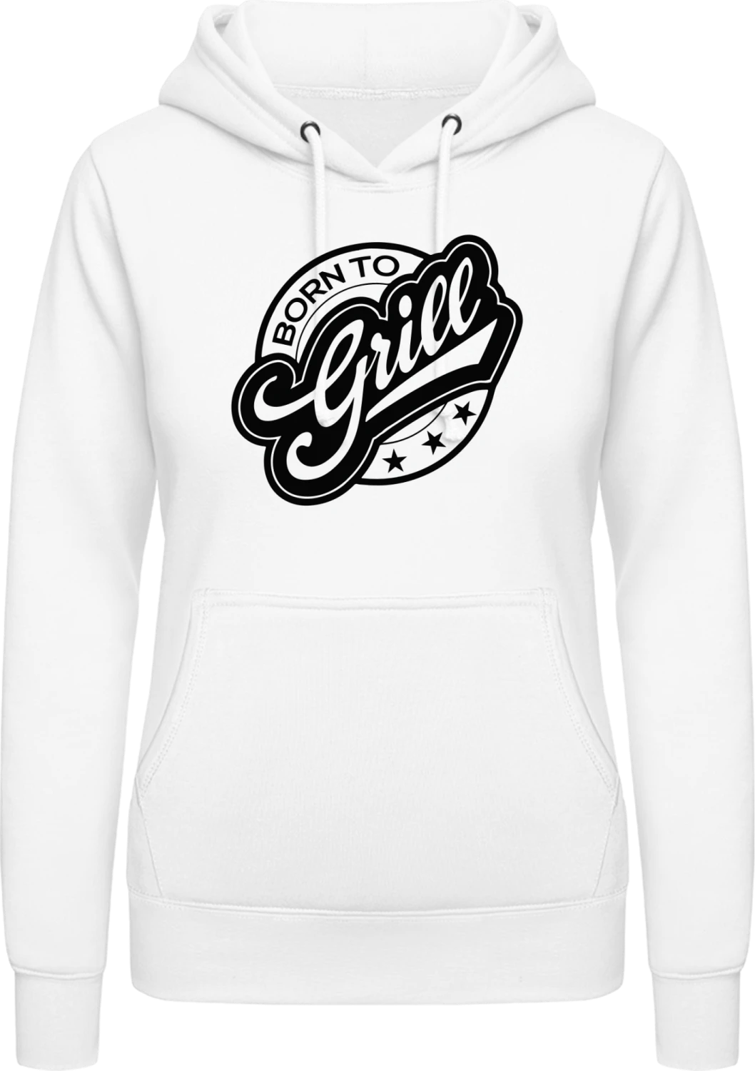 Born To Grill Logo - Arctic white AWDis ladies hoodie - Front