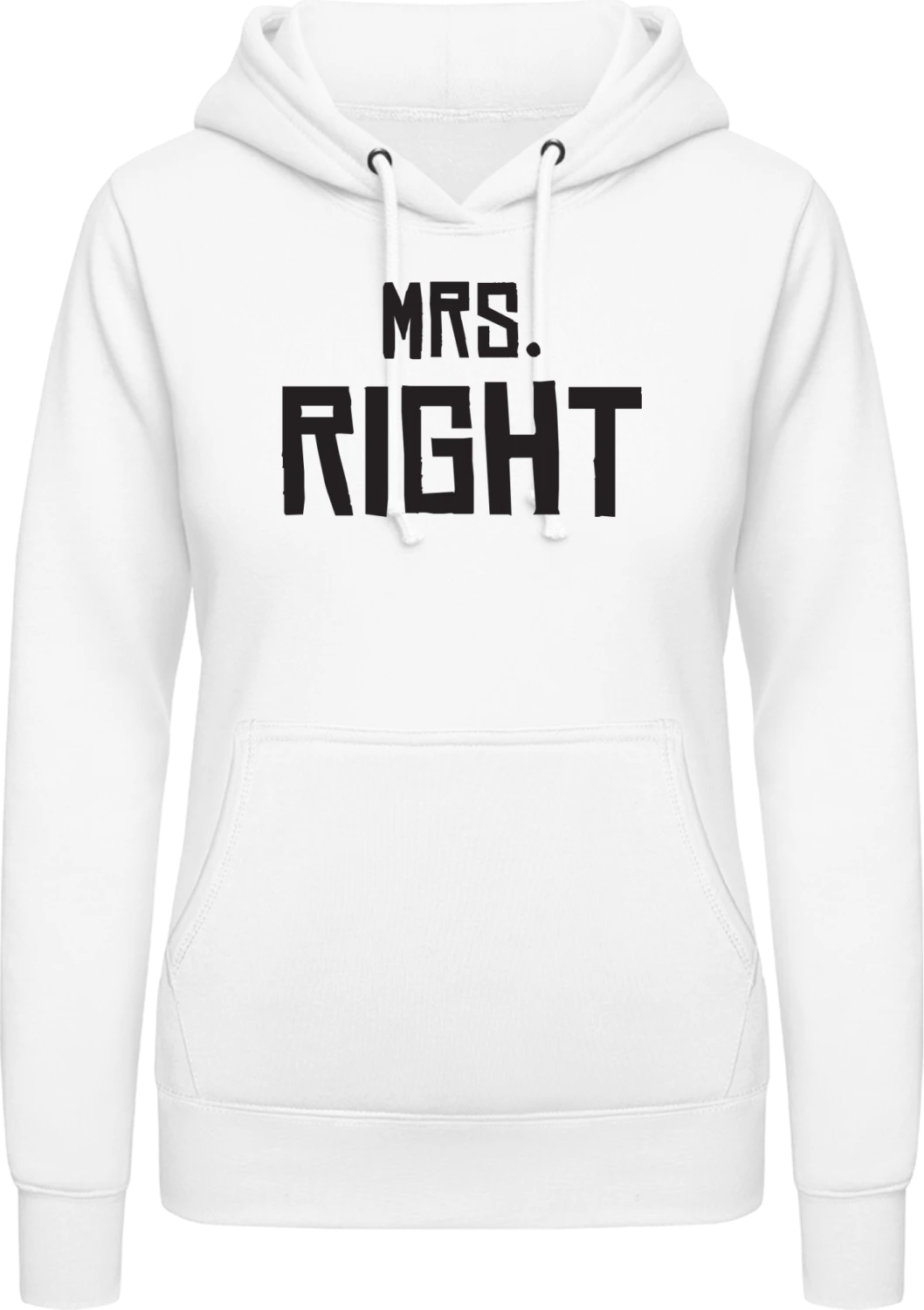 Mrs Right - Arctic white AWDis ladies hoodie - Front