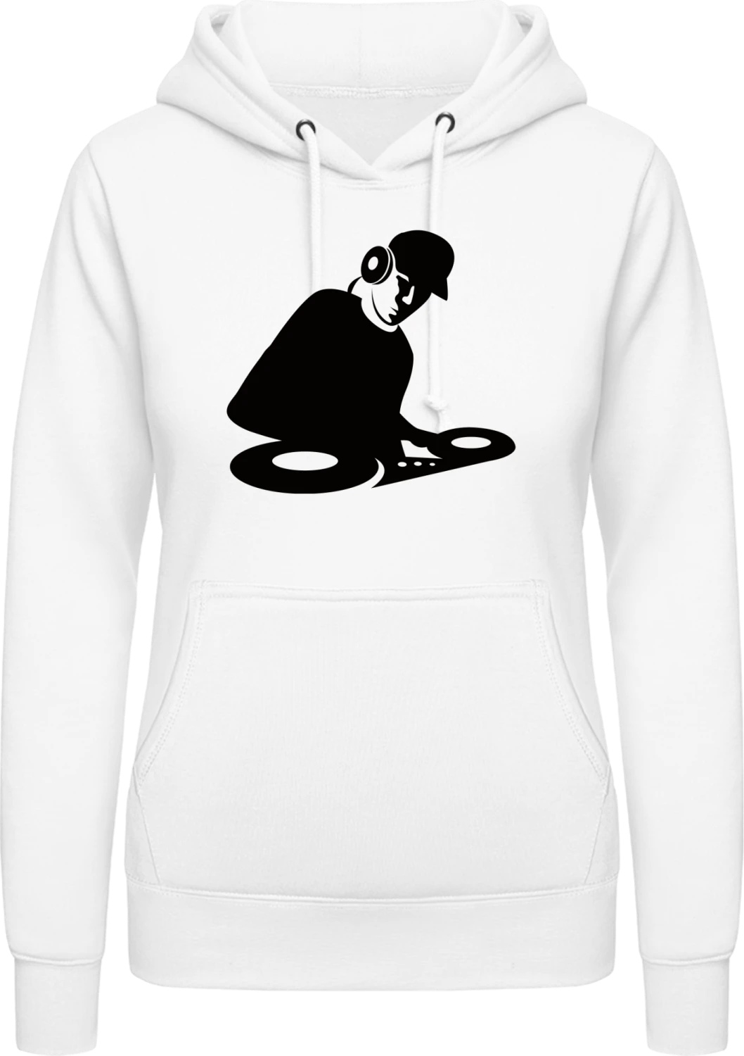 DeeJay Disc Jockey - Arctic white AWDis ladies hoodie - Front