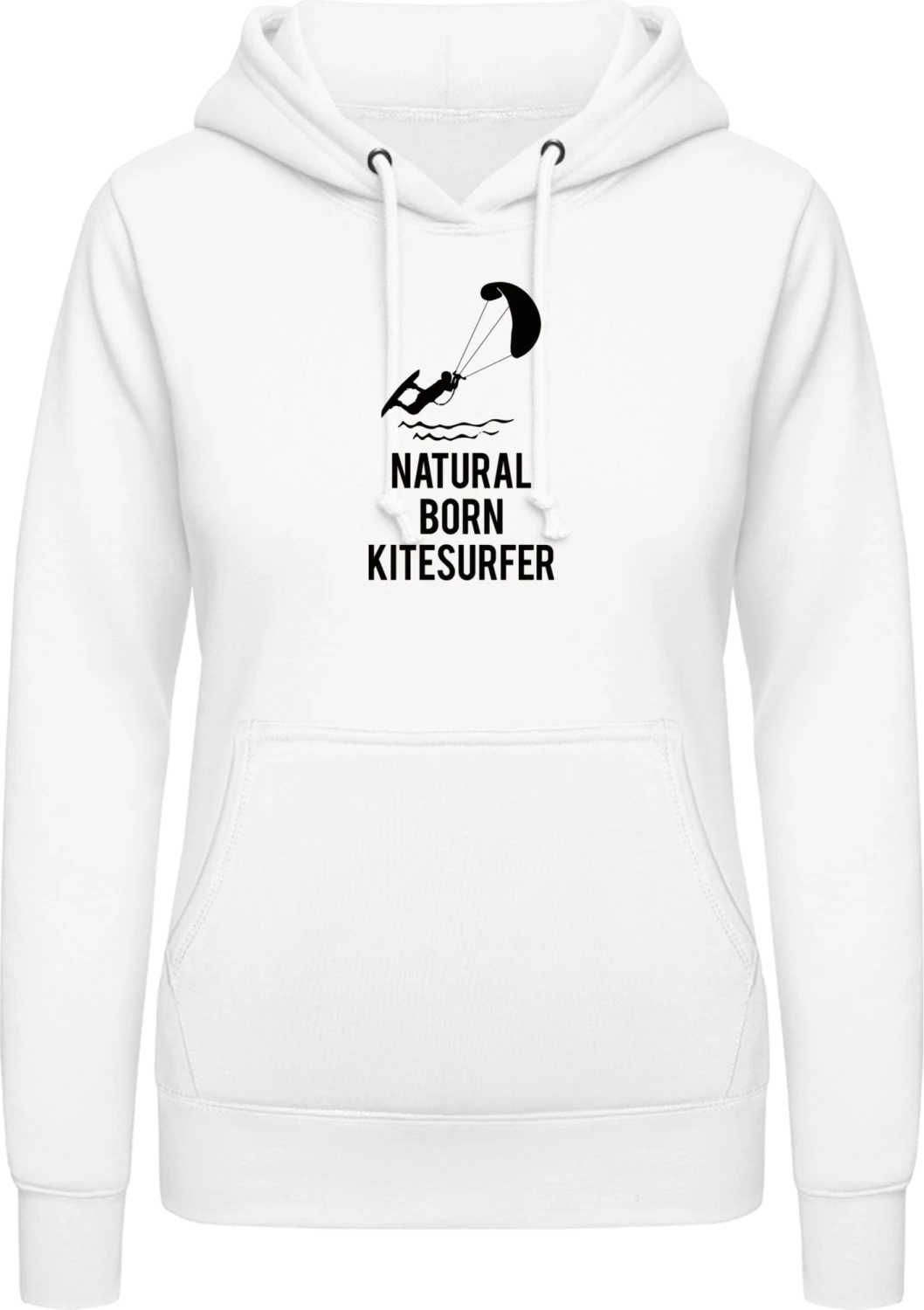 Natural Born Kitesurfer - Arctic white AWDis ladies hoodie - Front