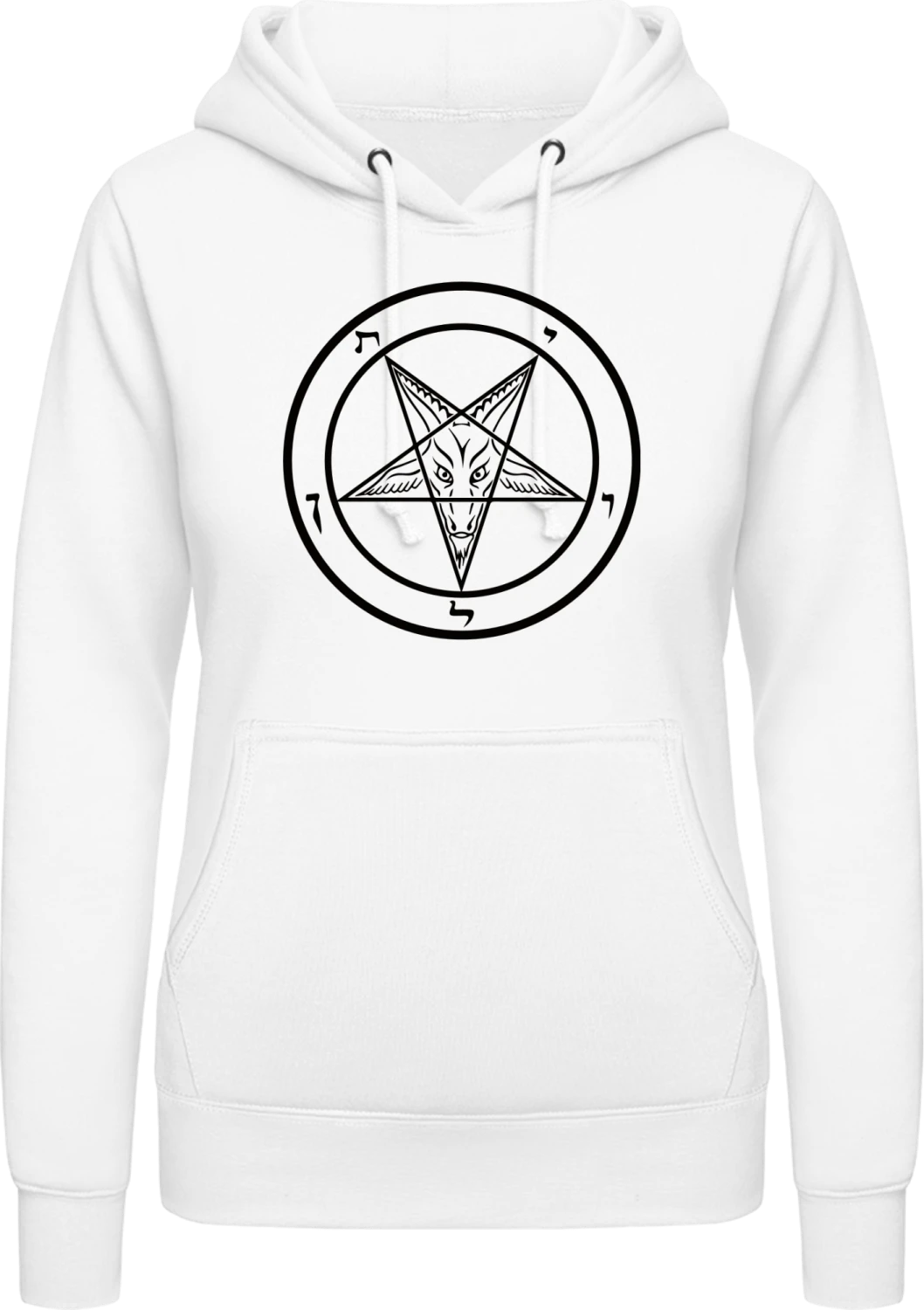 Baphomet Symbol Satan - Arctic white AWDis ladies hoodie - Front