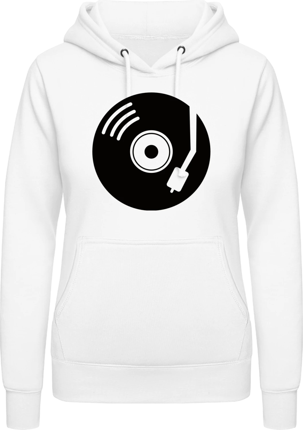 Vinyl Retro Icon - Arctic white AWDis ladies hoodie - Front