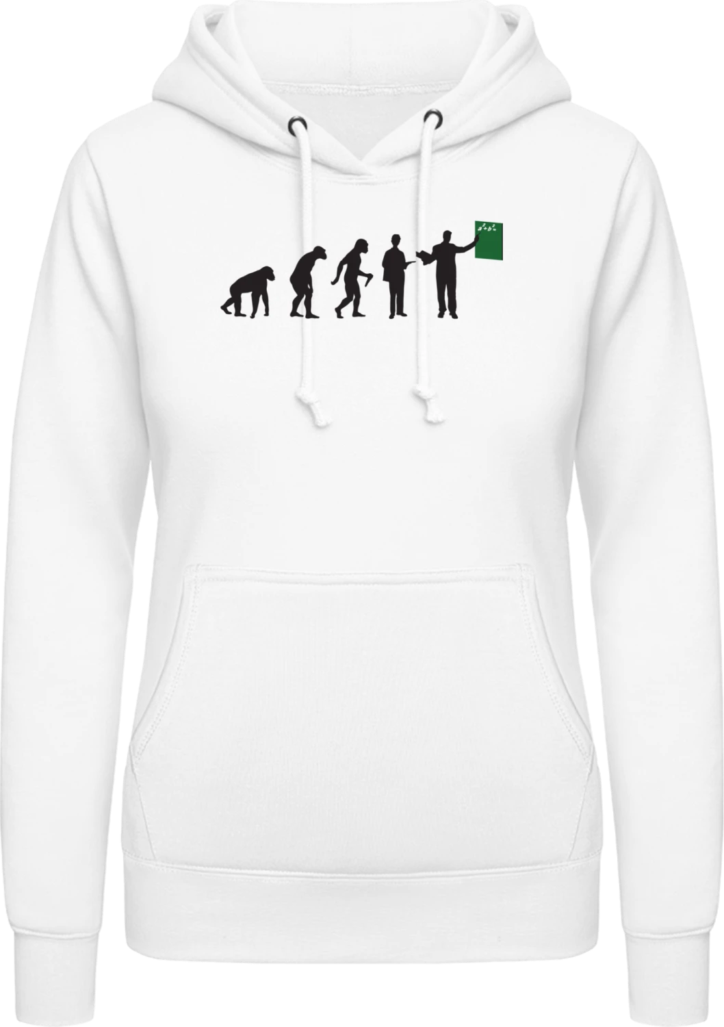 Teacher Evolution - Arctic white AWDis ladies hoodie - Front