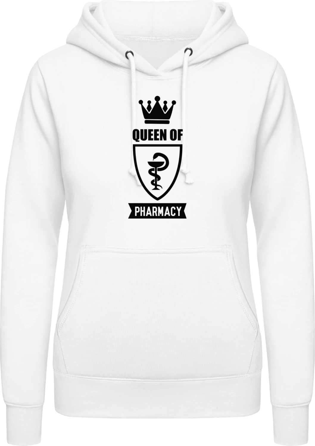 Queen Of Pharmacy - Arctic white AWDis ladies hoodie - Front