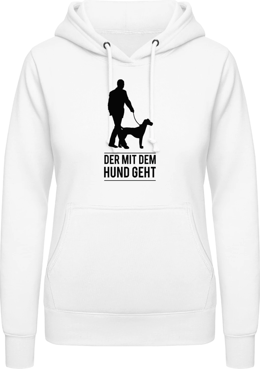 Der mit dem Hund geht - Arctic white AWDis ladies hoodie - Front