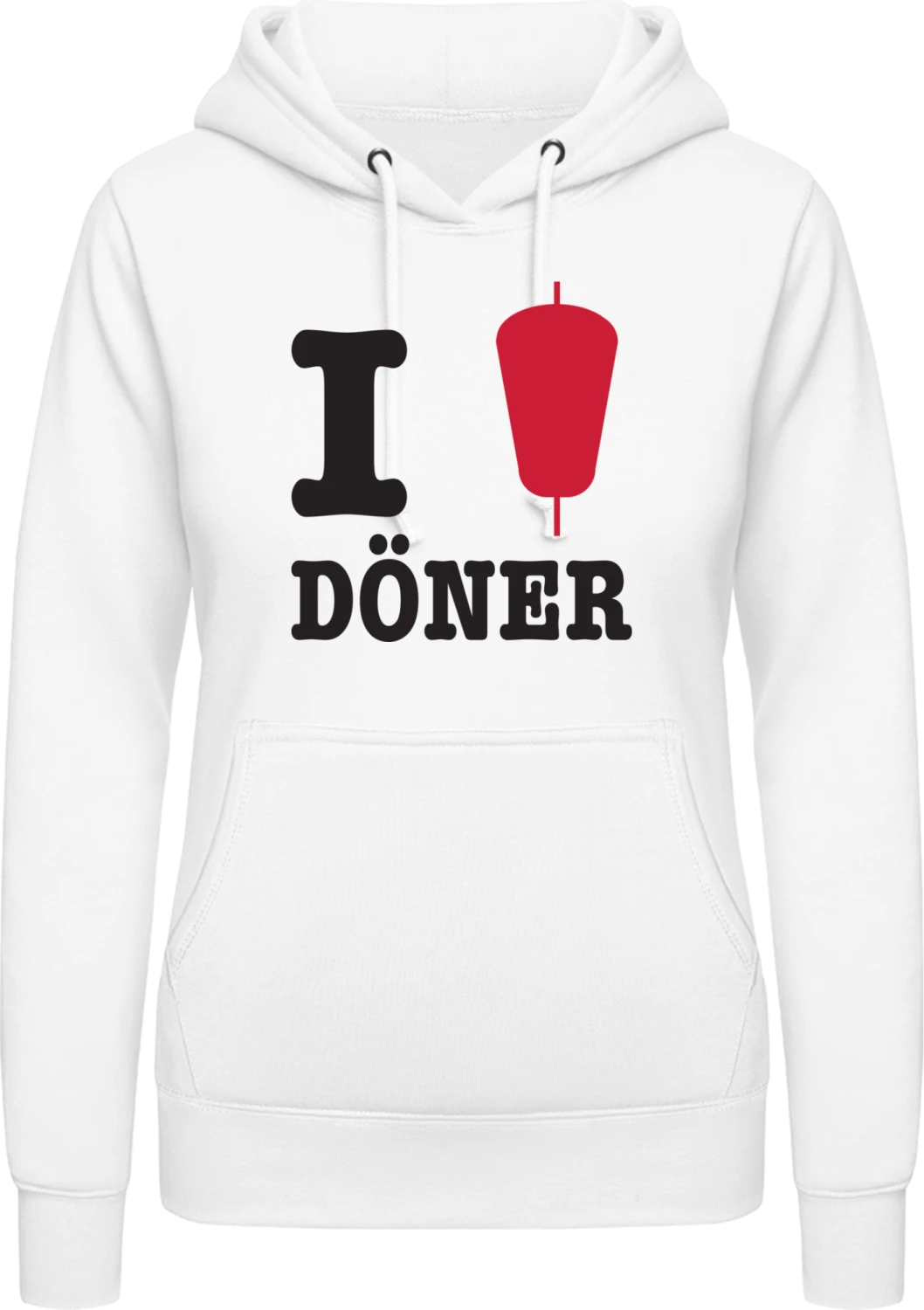 I Love Döner - Arctic white AWDis ladies hoodie - Front