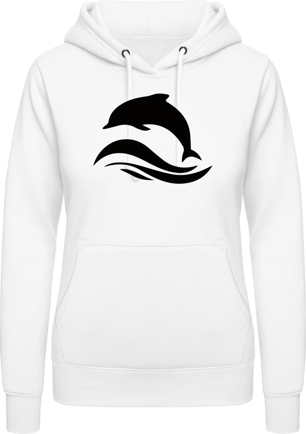 Delfin Welle - Arctic white AWDis ladies hoodie - Front