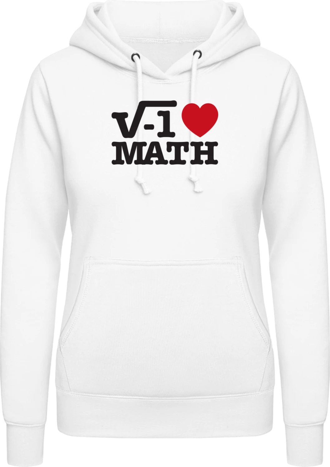 I Love Math - Arctic white AWDis ladies hoodie - Front