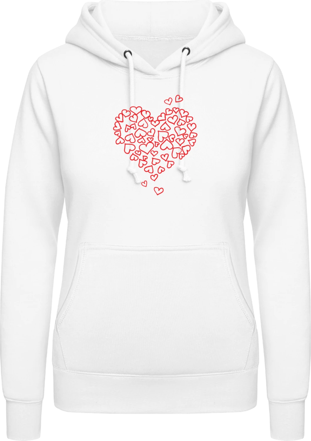 Kleine Herzen - Arctic white AWDis ladies hoodie - Front