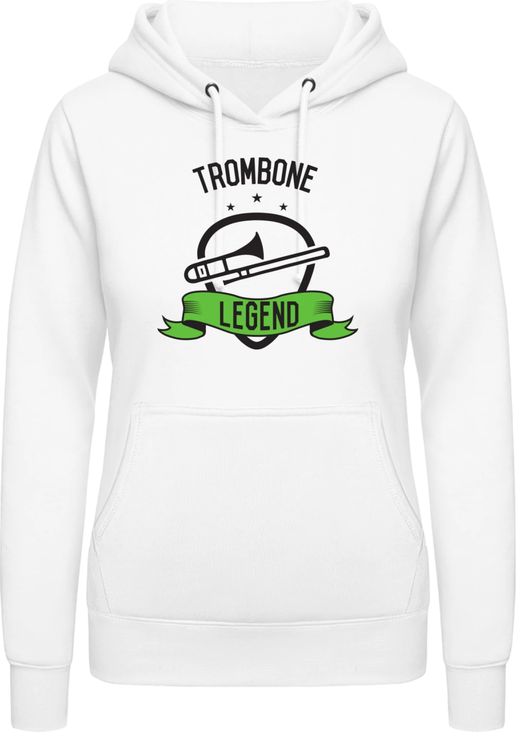 Trombone Legend - Arctic white AWDis ladies hoodie - Front