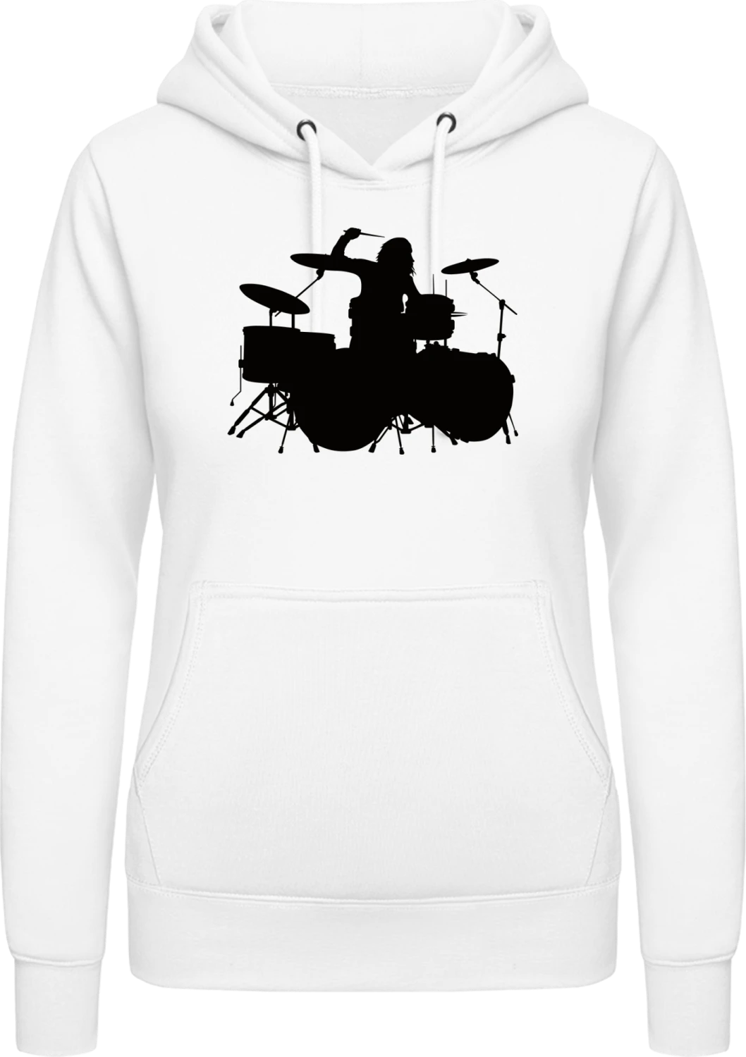 Schlagzeugerin Drummer - Arctic white AWDis ladies hoodie - Front