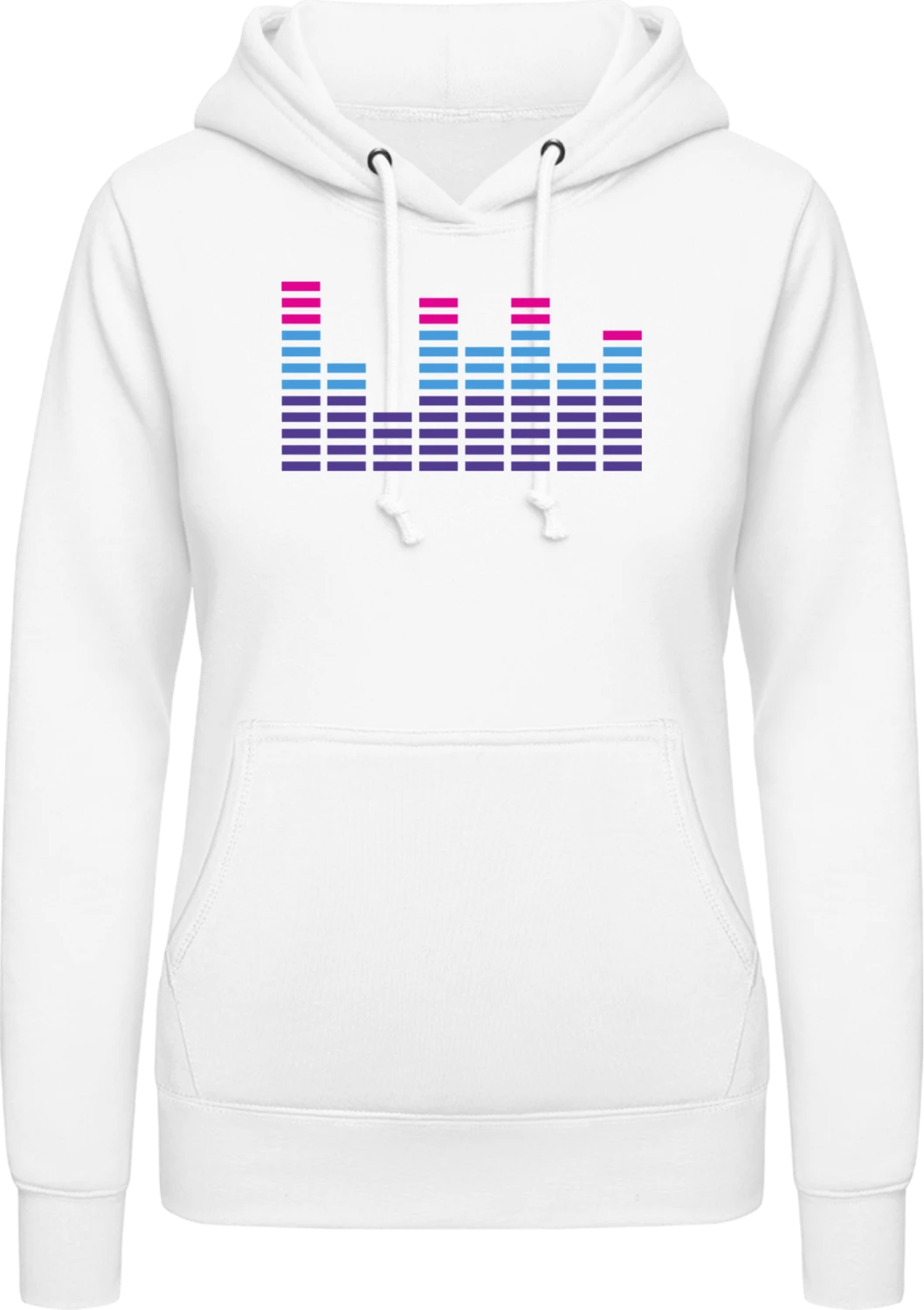 Printed Equalizer - Arctic white AWDis ladies hoodie - Front